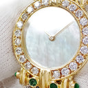腕時計 ショパール CHOPARD クラシック 10/5635 クオーツ レディース メーカーOH済 K18YG無垢 純正ダイヤ&エメラルド シェル