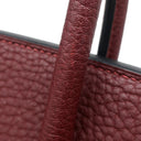 エルメス HERMES バーキン35 ルージュアッシュ フィヨルド ハンドバッグ シルバー金具 赤茶 ボルドー