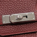 エルメス HERMES バーキン35 ルージュアッシュ フィヨルド ハンドバッグ シルバー金具 赤茶 ボルドー