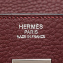 エルメス HERMES バーキン35 ルージュアッシュ フィヨルド ハンドバッグ シルバー金具 赤茶 ボルドー