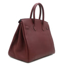 エルメス HERMES バーキン35 ルージュアッシュ フィヨルド ハンドバッグ シルバー金具 赤茶 ボルドー