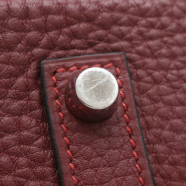 エルメス HERMES バーキン35 ルージュアッシュ フィヨルド ハンドバッグ シルバー金具 赤茶 ボルドー