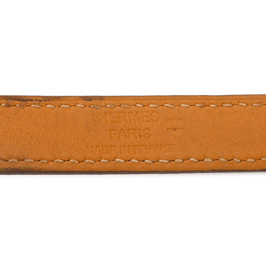 エルメス HERMES ケリードゥブルトゥール レッド×シルバー リザード メタル 14037 ブレスレット 赤 2連 2重 レザーブレス