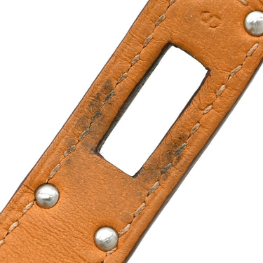 エルメス HERMES ケリードゥブルトゥール レッド×シルバー リザード メタル 14037 ブレスレット 赤 2連 2重 レザーブレス