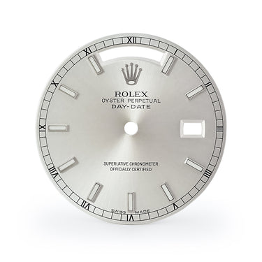 ロレックス ROLEX 純正 デイデイト 118239用 ダイアル シルバー ステンレススチール 腕時計パーツ 替え 文字盤 シルバー 三針セット 交換 予備 サンレイ