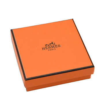 エルメス HERMES オーケリー ブラック×シルバー メタル ヴォースイフト ピアス カデナ型 フープピアス