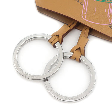 エルメス HERMES クロシェット インアンドアウト ビスキュイ スイフト キーリング シルバー金具 IN&OUT