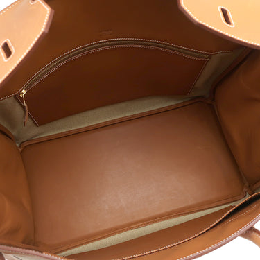 エルメス HERMES バーキン40 フラッグ フィセル×パプリカ×フォーブ ヴォーバレニア トワルアッシュ ハンドバッグ シャンパンゴールド金具 ベージュ×オレンジ