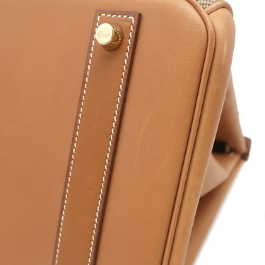 エルメス HERMES バーキン40 フラッグ フィセル×パプリカ×フォーブ ヴォーバレニア トワルアッシュ ハンドバッグ シャンパンゴールド金具 ベージュ×オレンジ
