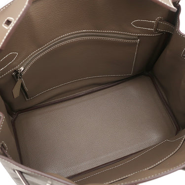 エルメス HERMES バーキン30 エトゥープ ヴォーエプソン ハンドバッグ シルバー金具 グレージュ