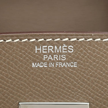 エルメス HERMES バーキン30 エトゥープ ヴォーエプソン ハンドバッグ シルバー金具 グレージュ