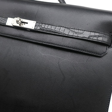 エルメス HERMES ケリーデペッシュ 36 タッチ ブラック ポロサス エバーグレイン ブリーフケース シルバー金具 ビジネスバッグ