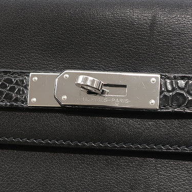 エルメス HERMES ケリーデペッシュ 36 タッチ ブラック ポロサス エバーグレイン ブリーフケース シルバー金具 ビジネスバッグ