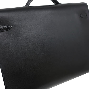 エルメス HERMES ケリーデペッシュ 36 タッチ ブラック ポロサス エバーグレイン ブリーフケース シルバー金具 ビジネスバッグ