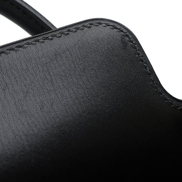 エルメス HERMES ドラッグ 37 ブラック ボックスカーフ ハンドバッグ シルバー金具 黒 ショルダーバッグ
