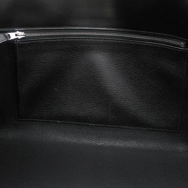 エルメス HERMES ドラッグ 37 ブラック ボックスカーフ ハンドバッグ シルバー金具 黒 ショルダーバッグ