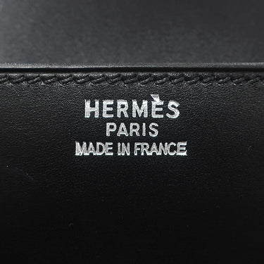 エルメス HERMES ドラッグ 37 ブラック ボックスカーフ ハンドバッグ シルバー金具 黒 ショルダーバッグ