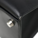エルメス HERMES ドラッグ 37 ブラック ボックスカーフ ハンドバッグ シルバー金具 黒 ショルダーバッグ