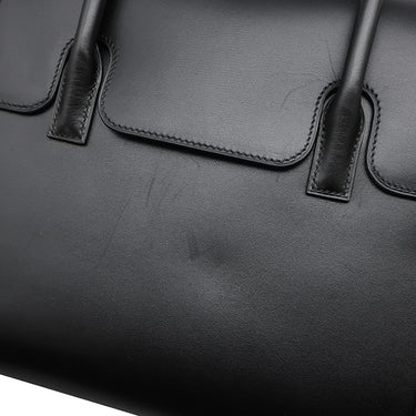 エルメス HERMES ドラッグ 37 ブラック ボックスカーフ ハンドバッグ シルバー金具 黒 ショルダーバッグ
