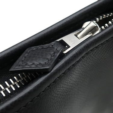 エルメス HERMES トリム 35 ブラック リセ ショルダーバッグ シルバー金具 黒