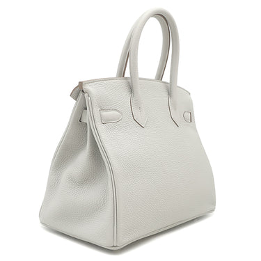 エルメス HERMES バーキン30 パールグレー トゴ ハンドバッグ シルバー金具 グレー