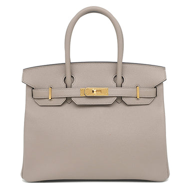 エルメス HERMES バーキン30 グリアスファルト ヴォーエプソン ハンドバッグ ゴールド金具 グレージュ
