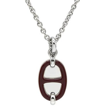 エルメス HERMES ミニマイヨン PM ペンダント H100053FPA8 ニュールージュアッシュ メタル エナメル ネックレス シルバー金具 ボルドー シェーヌダンクル 新品 未使用