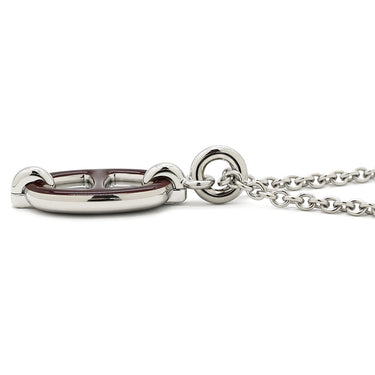 エルメス HERMES ミニマイヨン PM ペンダント H100053FPA8 ニュールージュアッシュ メタル エナメル ネックレス シルバー金具 ボルドー シェーヌダンクル 新品 未使用