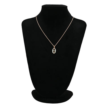 エルメス HERMES ミニマイヨン PM ペンダント H100053FO17 ヴェールフィズ GP エナメル ネックレス ローズゴールド金具 PG金具 シェーヌダンクルモチーフ 新品 未使用