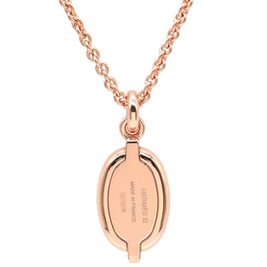 エルメス HERMES ミニマイヨン PM ペンダント ヴェールフィズ GP エナメル ネックレス ローズゴールド金具 PG金具 シェーヌダンクルモチーフ ライトグリーン 新品 未使用