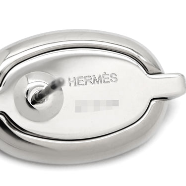 エルメス HERMES ミニマイヨン ニュールージュアッシュ×シルバー メタル エナメル ピアス ボルドー 紫 シェーヌダンクル 新品 未使用