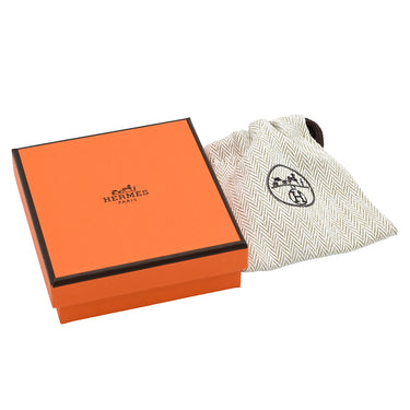 エルメス HERMES ミニマイヨン ニュールージュアッシュ×シルバー メタル エナメル ピアス ボルドー 紫 シェーヌダンクル 新品 未使用