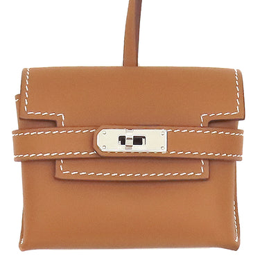エルメス HERMES ケリー フェスティバル H084665CK37 ゴールド ヴォースイフト バッグチャーム シルバー金具 茶 2024年製