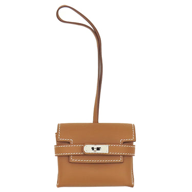 エルメス HERMES ケリー フェスティバル H084665CK37 ゴールド ヴォースイフト バッグチャーム シルバー金具 茶 2024年製