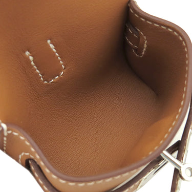 エルメス HERMES ケリー フェスティバル H084665CK37 ゴールド ヴォースイフト バッグチャーム シルバー金具 茶 2024年製