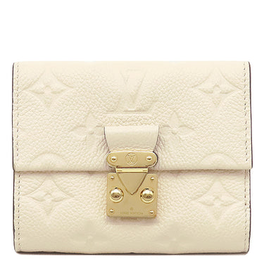 ルイヴィトン LOUIS VUITTON ポルトフォイユ メティス コンパクト M81071 クレーム モノグラムアンプラント 三つ折り財布 ゴールド金具 白