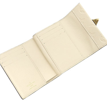 ルイヴィトン LOUIS VUITTON ポルトフォイユ メティス コンパクト M81071 クレーム モノグラムアンプラント 三つ折り財布 ゴールド金具 白