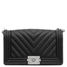 シャネル CHANEL ボーイシャネル 25 A67086 ブラック ラムスキン ショルダーバッグ シルバー金具 黒 チェーンバッグ