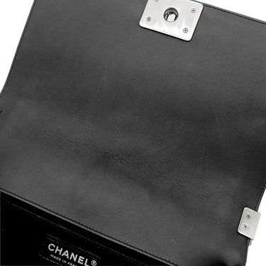 シャネル CHANEL ボーイシャネル 25 A67086 ブラック ラムスキン ショルダーバッグ シルバー金具 黒 チェーンバッグ