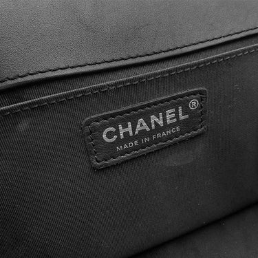 シャネル CHANEL ボーイシャネル 25 A67086 ブラック ラムスキン ショルダーバッグ シルバー金具 黒 チェーンバッグ