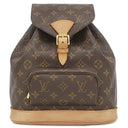 ルイヴィトン LOUIS VUITTON モンスリ MM M51136 モノグラム モノグラムキャンバス リュック・デイパック ゴールド金具 茶 バッグパック