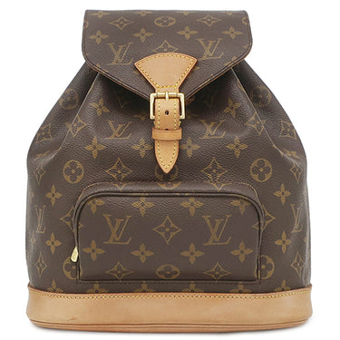 ルイヴィトン LOUIS VUITTON モンスリ MM M51136 モノグラム モノグラムキャンバス リュック・デイパック ゴールド金具 茶 バッグパック