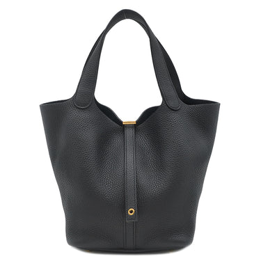 エルメス HERMES ピコタンロック MM 22 ブラック トリヨンクレマンス ハンドバッグ ゴールド金具 黒