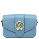 ルイヴィトン LOUIS VUITTON LV PONT9 LVポンヌフ M55947 ブルー カーフ ショルダーバッグ ゴールド金具 青 赤 バイカラー LVサークル ショルダー
