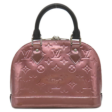 ルイヴィトン LOUIS VUITTON アルマ BB M90485 ピンク×ブラック モノグラムヴェルニ 2WAYバッグ シルバー金具 黒 メタリック ハンドバッグ ショルダー