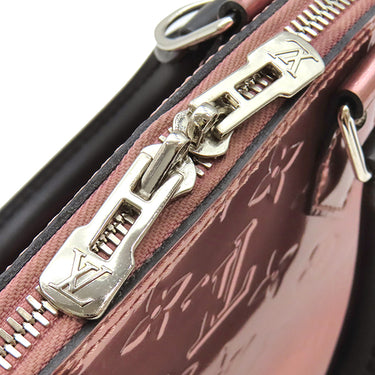 ルイヴィトン LOUIS VUITTON アルマ BB M90485 ピンク×ブラック モノグラムヴェルニ 2WAYバッグ シルバー金具 黒 メタリック ハンドバッグ ショルダー