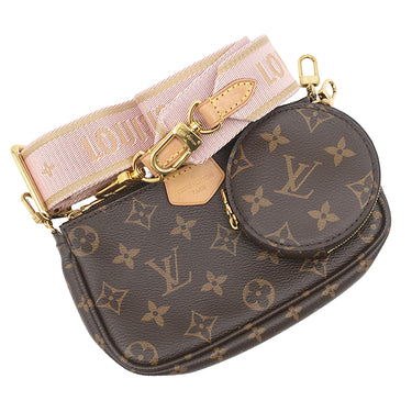 ルイヴィトン LOUIS VUITTON ミュルティ ポシェット アクセソワール M44840 ローズクレール モノグラムキャンバス ショルダーバッグ ゴールド金具