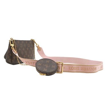 ルイヴィトン LOUIS VUITTON ミュルティ ポシェット アクセソワール M44840 ローズクレール モノグラムキャンバス ショルダーバッグ ゴールド金具