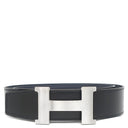 エルメス HERMES コンスタンスH #85 ブラック×ブルーインディゴ ボックスカーフ トゴ #85 ベルト マットシルバー金具 Hバックル リバーシブル