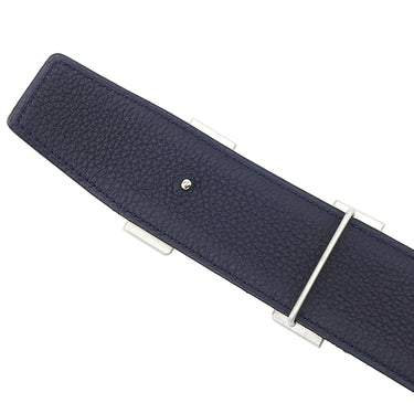 エルメス HERMES コンスタンスH #85 ブラック×ブルーインディゴ ボックスカーフ トゴ #85 ベルト マットシルバー金具 Hバックル リバーシブル